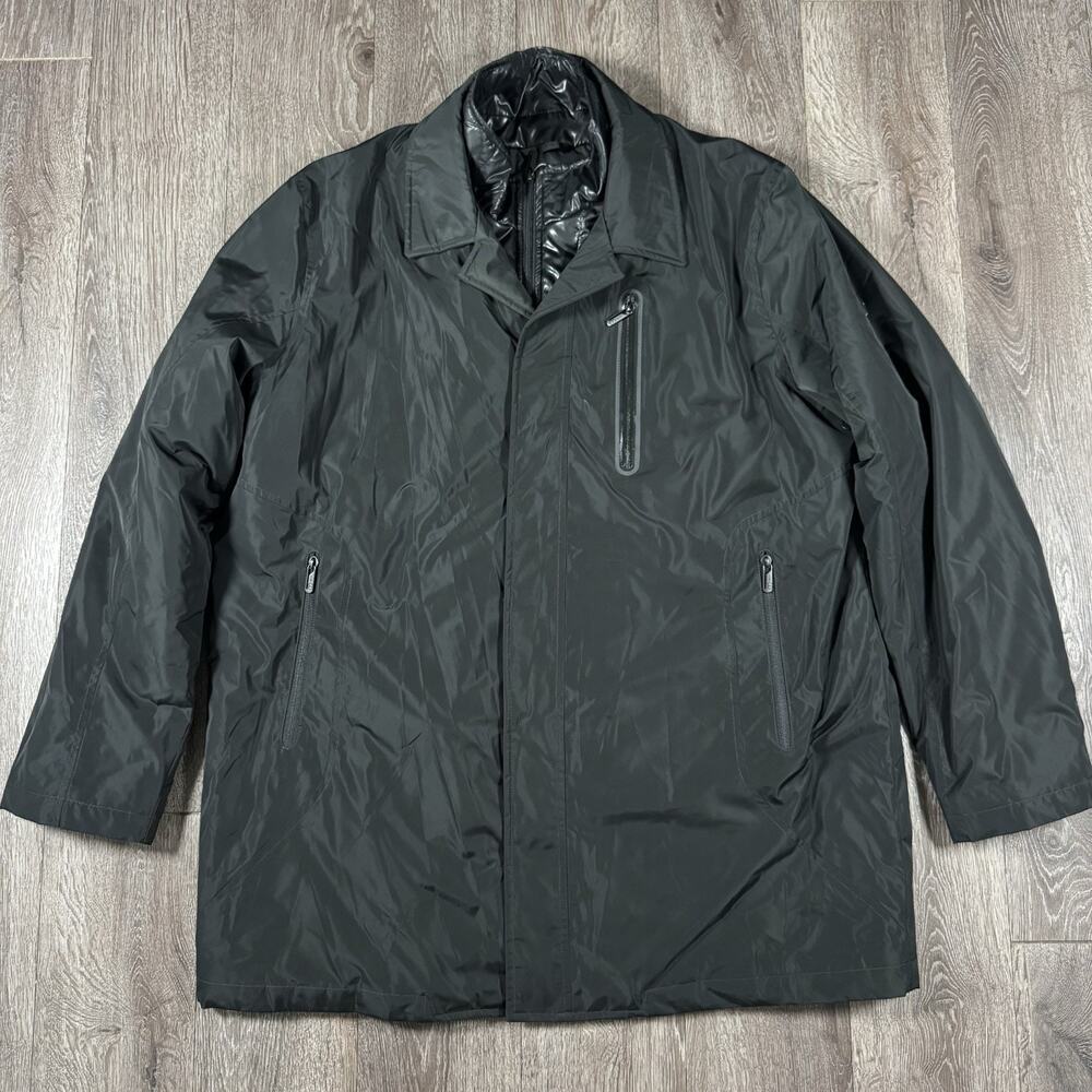 Tumi Coat Mens XL Black T-Tech Insulated Full Zip Parka Travel Jacket